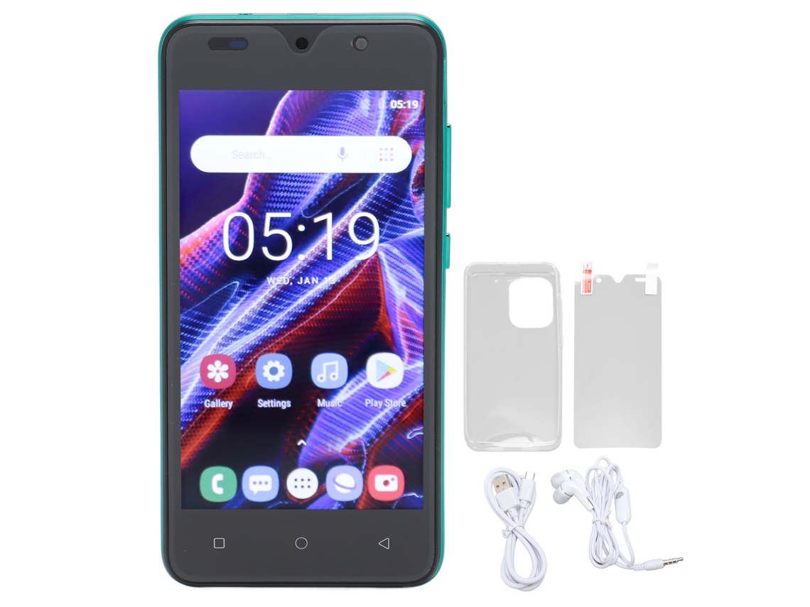 Smartphone Aetheria, Android 12, pantalla de 5 pulgadas, 4 GB de RAM, 32 GB de ROM, doble SIM, verde.