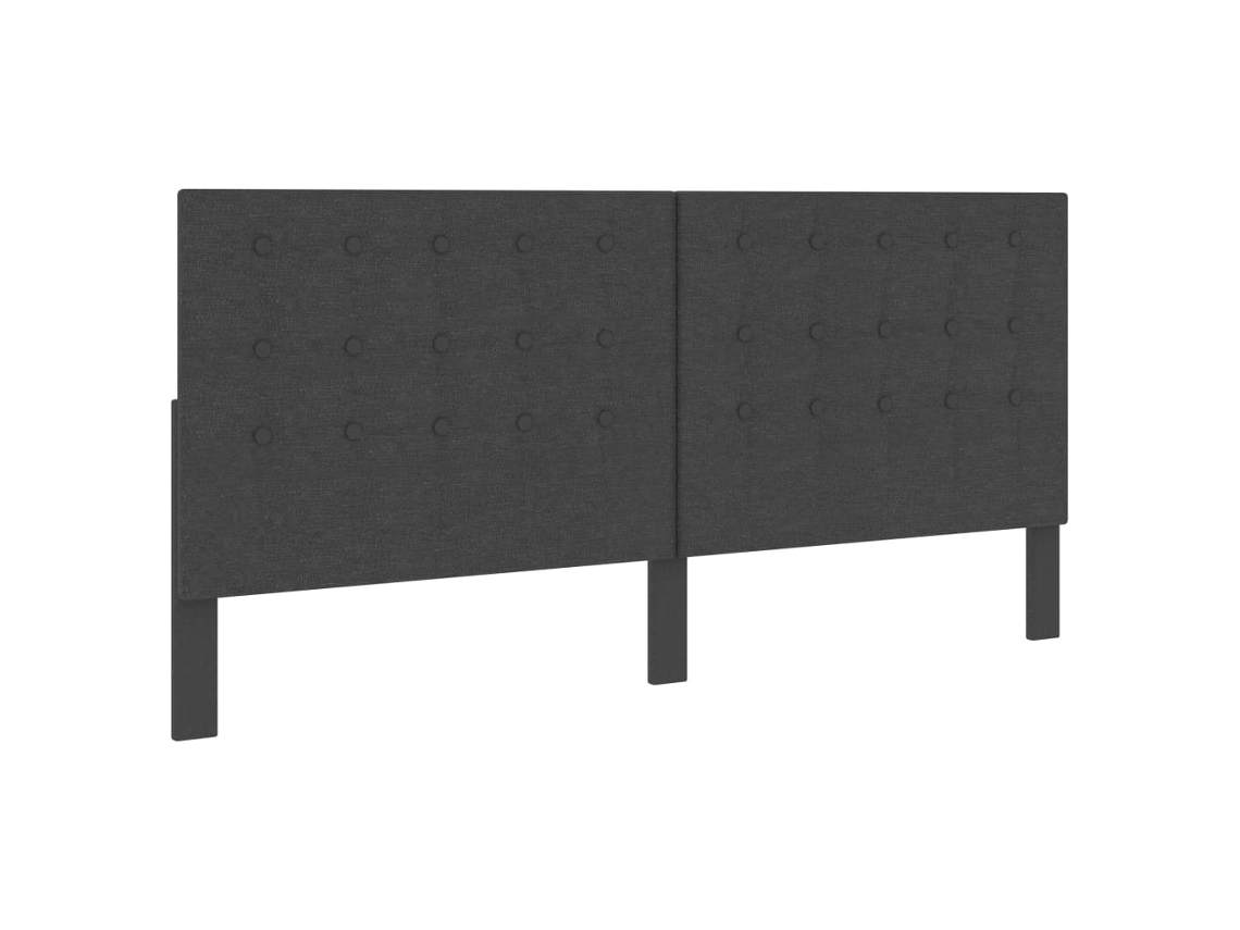 Cabecero Copetudo De Tela Gris Oscuro 200x200 Cm