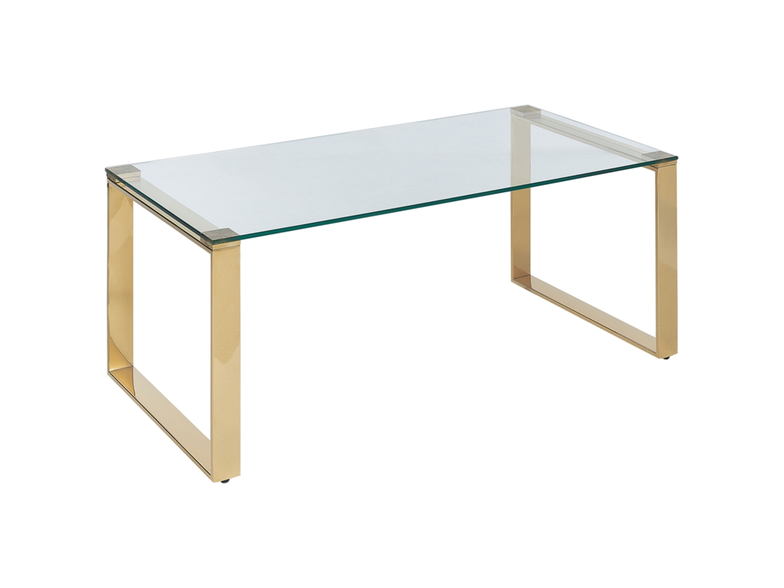 Mesa auxiliar BELIANI Tilon de Vidrio templado Dorado 100x50x40