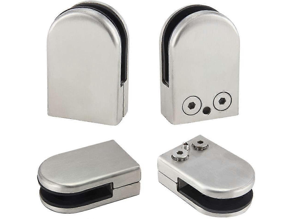 4 Piezas Abrazaderas De Vidrio Ajustables 6-8mm Acero Inoxidable Para Barandillas Y Escaleras