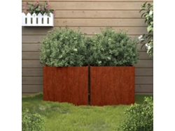 Macetas/jardineras, 2 unidades, 42x40x39 cm, acero Corten, HARLANV1