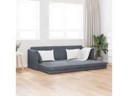 Sofá Cama De Piso 2 En 1 Gris Oscuro 213x144x60 Cm Terciopelo Wsd498301