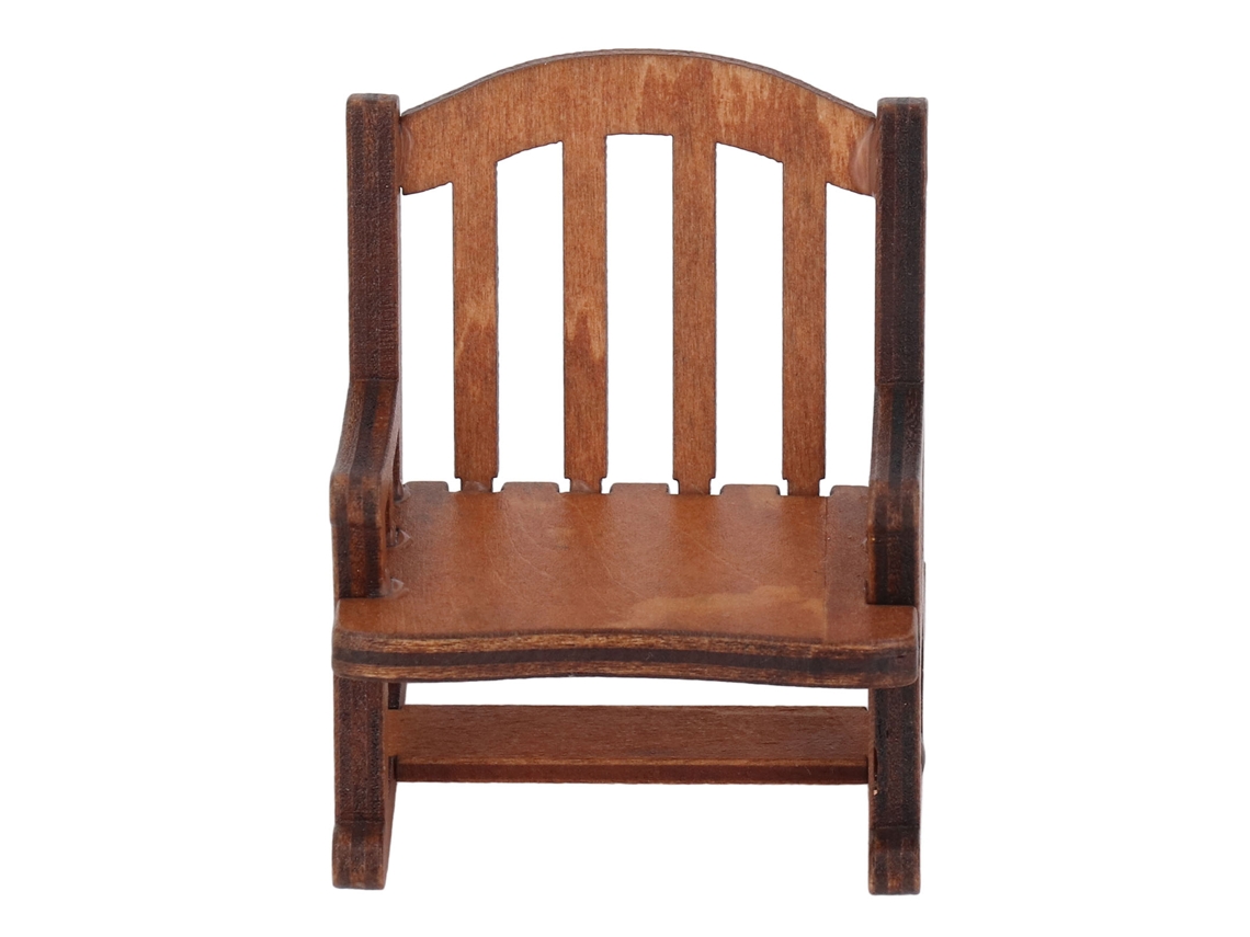 Mecedora En Miniatura 1:12 Para Casa De Muñecas, Madera Compuesta, 65 X 57 X 55 Mm.