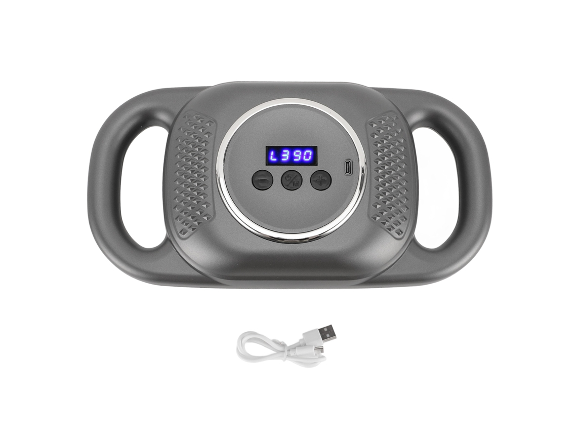 Masajeador Muscular Con 6 Cabezales, Recargable, 10 Modos, Pantalla Digital, Relajación Para Espalda, Cuello, Piernas Y Hombros - Gris