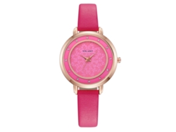 Reloj De Pulsera De Cuarzo Informal De Moda Para Mujer Yolako Con Esfera Redonda Y Correa Fina (rosa Y Rojo)