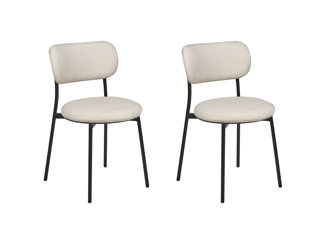 Juego de sillas tapizadas modernas BELIANI Casey de Poliéster Beige 43x44x76