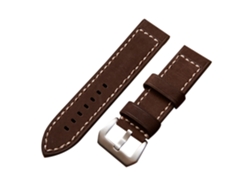Correa de reloj de cuero genuino (hebilla de acero de 24 mm)