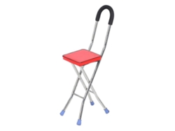 Muleta plegable de acero inoxidable, bastón de cuatro patas, silla