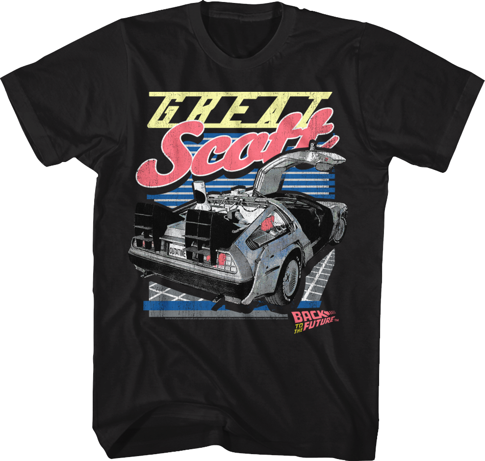 Camiseta Unisexo DEEPSTONE Great Scott DeLorean Back To The Future Negro (XXL)