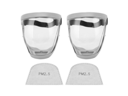 2 Protectores Faciales Transparentes Reutilizables Con Filtro De Algodón, Color Gris Y Blanco.