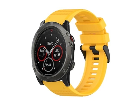 Correa Smartwatch Para Garmin Fenix 5X Plus 26 Mm Con Herramienta De Extracción Amarilla VENISYMLIS