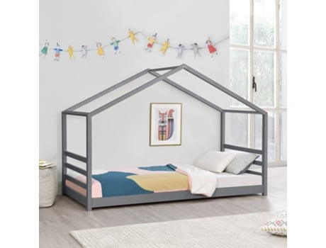 Estructura de Cama Infantil [EN.CASA] (Gris - Madera - 90 x 200 cm)