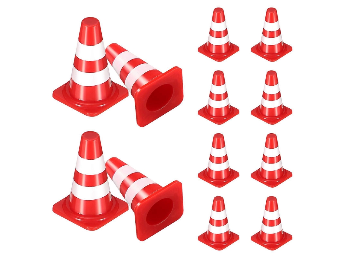 Omni-50 Conos De Tráfico Mini Plástico Para Niños Señales De Tráfico Simuladas Conos De Seguridad Juguetes Educativos 2,5x1x1cm Rojo 50