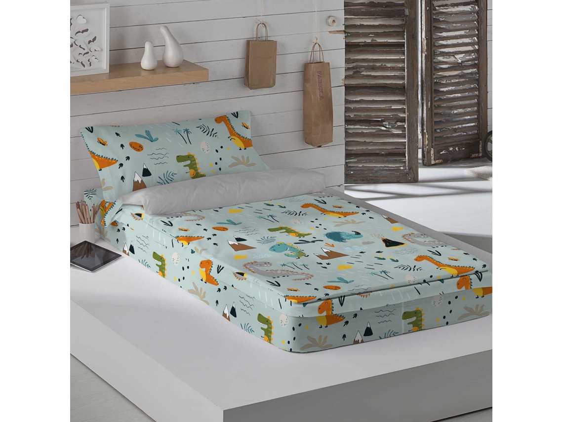 Saco Nórdico Con Relleno Estampado Infantil Cama 105 Algodón Extra suave Fabricado en España SAURUS COOL KIDS