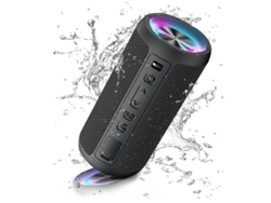 Altavoz Bluetooth Altavoces Bluetooth inalámbricos portátiles con luz LED Volumen más alto y graves mejorados Negro Yizhood