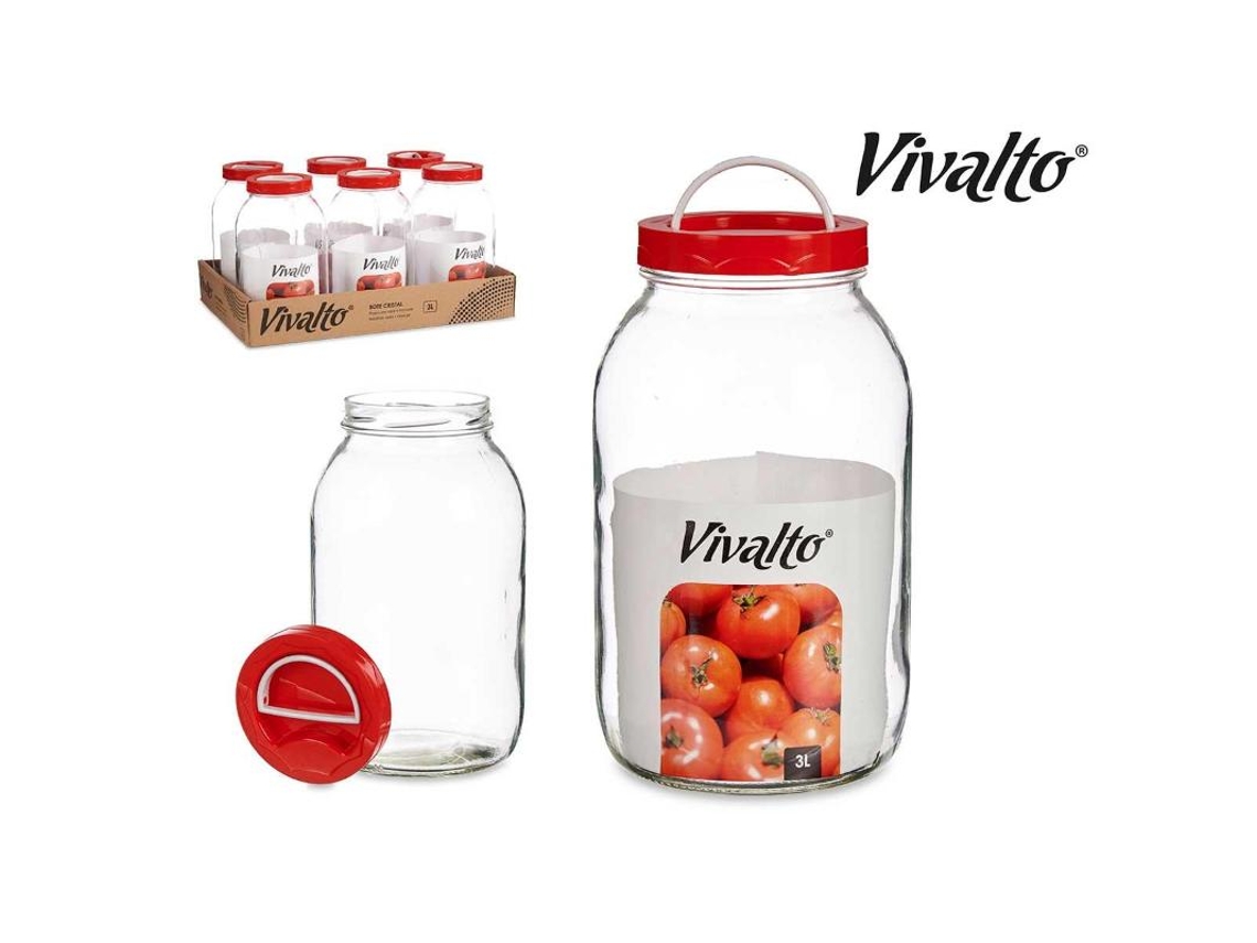 Tarro bote vidrio asa 3 litros