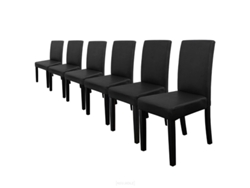 Conjunto de Cadeiras de Jantar [EN.CASA] Preto (couro sintético - 90 x 42 x 48 cm)
