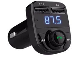 Transmisor FM Bluetooth Yizhood Hy82 Dual USB 5v/3.1a Negro