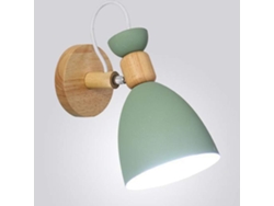 Aplique de pared moderno y creativo, lámpara sencilla de hierro con casquillo E27 PRIME KANG (verde)