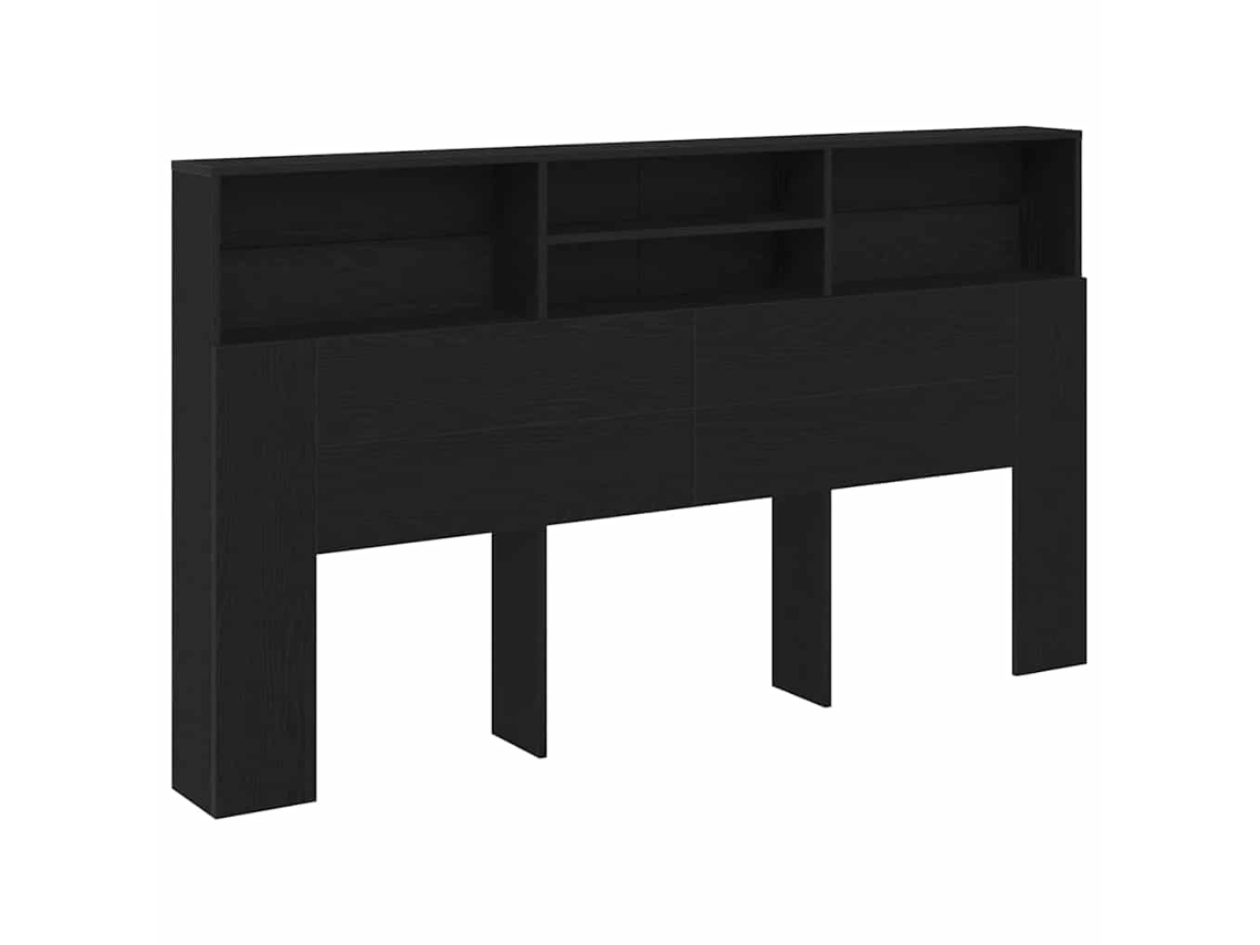 Maison Exclusive - Cabecero Con Armario Roble Negro 180 X 19 X 103,5 Cm