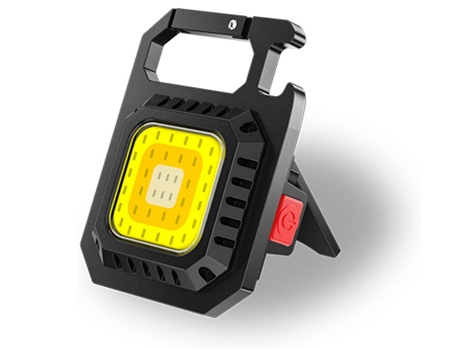 Linternas pequeñas COB de 500 lúmenes, llavero, linterna pequeña recargable, 7 modos de luz con soporte plegable, abridor de botellas (negro) CHRON...