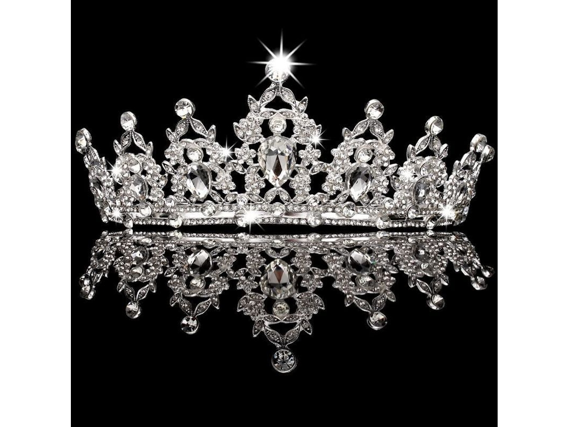 Tiaras Y Coronas De Plata Para Mujer Con Cristales, Corona De Reina, Aniversario, Novia, Niña