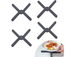 Encapsuladores De Silicona - 4 Piezas - Protección Contra El Calor - Para Cacerolas, Frigideiras E Tigelas - Negro