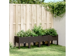 Jardinera | Maceta Con Patas Pp Marrón 160x40x42 Cm