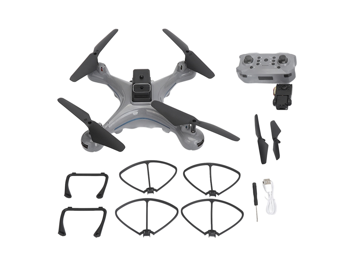 Ymsl Drone Rc Ky102 Cuádruplo Gris Juguete Flujo Ópticohover Obstáculo Evitación Batería 1800mah Mini Drone Para Edad 14+ Cámara Dual Hxl