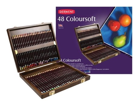 Lápices de Color DERWENT Caja de Madera Colorsoft (48 Colores)