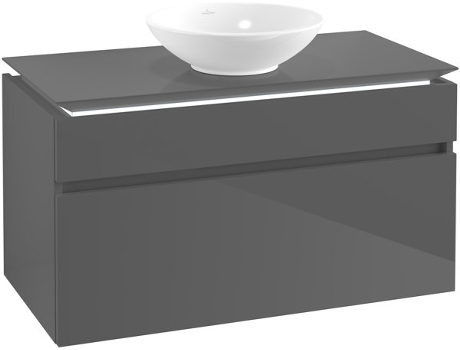 Villeroy &amp Boch Legato Vanity unit B572 1000x550x500mm centrada en el lavabo iluminación LED