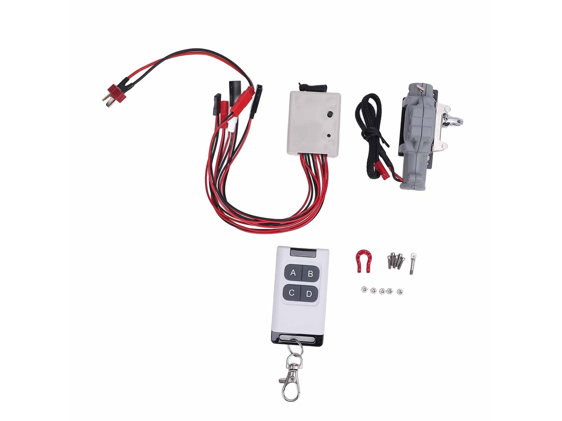 Cabrestante Metálico Para Coche Rc A Escala 1/10 Con Mando A Distancia Para Crawler D90 D110 Scx10 90046