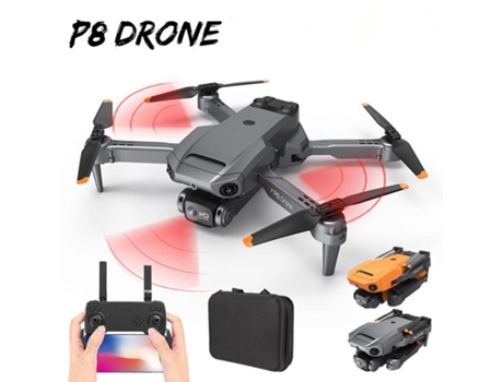 Dron P8 con cámara dual 4K HD (1 batería - Duración de la batería: 12 min - Negro) YIZHOOD