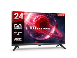Televisor HD de 24 pulgadas (no Smart TV), reproductor/grabador USB, sintonizador digital DVB-T2/C/S2 - TD Systems M24K21H