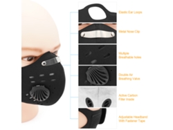 Mascarilla Para Adultos Con Válvula De Filtro De Carbón Activado Ajustable, Reutilizable Para Correr, Andar En Bicicleta, Acampar Y Viajar.