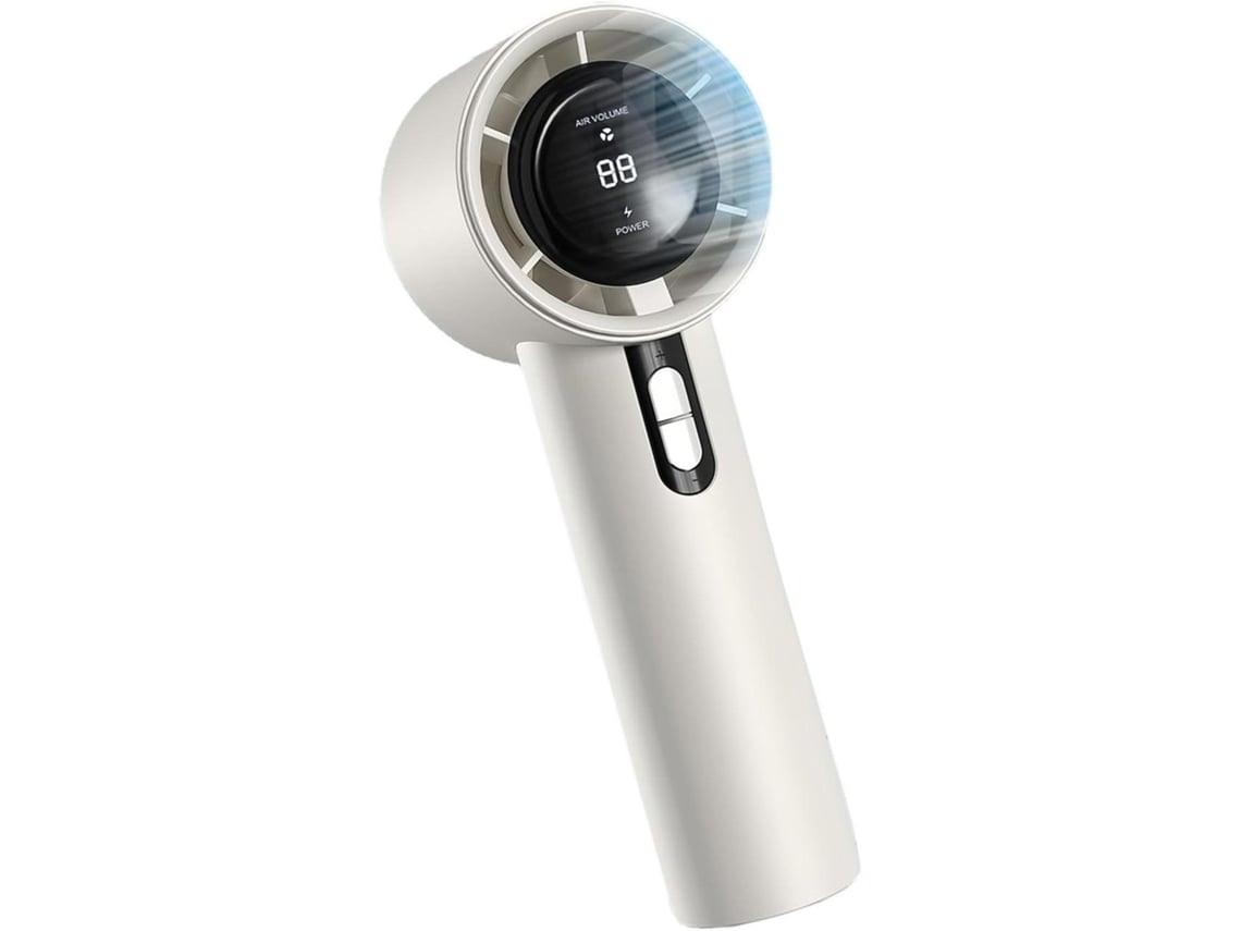 Ventilador de turbina portátil - Velocidad ajustable - Recargable por USB - Con pantalla digital
