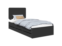 Maison Exclusive - Estructura De Cama Negro 90 X 190 Cm Madera Ingenieril