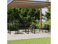 Incluye 5 piezas de Salón Jardín con Almofadões Aluminio Antracita Dkd Home Decor