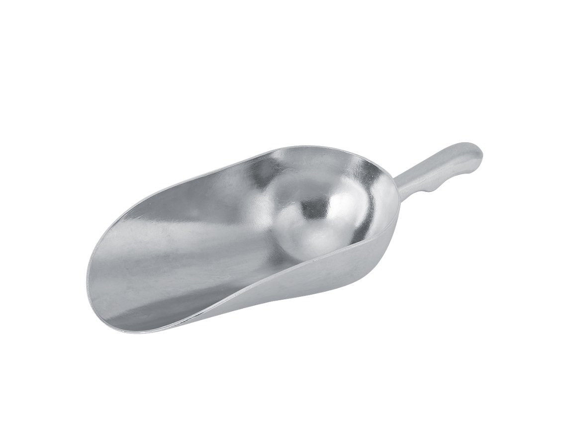 Esta cuchara multiusos de aluminio de 680 gramos se puede usar para servir té, hielo, comida y también como espátula. Mdug (24 oz)