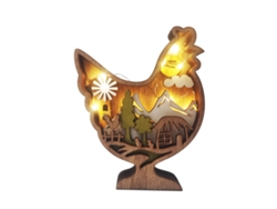 Decoración de Pascua: Lámpara de madera con forma de mariposa y pollo - Creativa