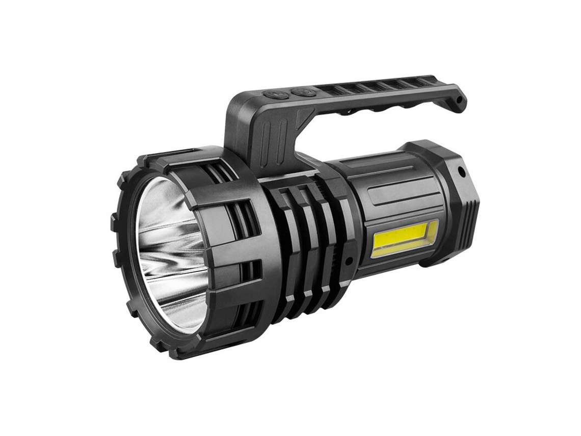 Cargador de batería recargable con LED blanco brillante, linterna incorporada, luz de carretera, luz recargable