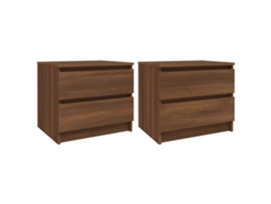 Conjunto 2 Mesita de noche VIDAXL Marrón Madera contrachapada