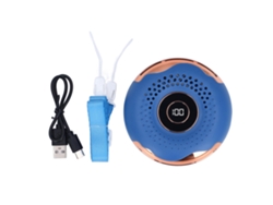 Ats-ventilador Portátil De Cuello Con Lanyard Clip De Cintura Recargable Sin Aspas Led Azul