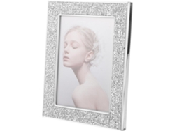 Marco Fotos Metal Plateado Brillante Diamantes Imitación Formato 5 Pulgadas Elegante Escritorio Decoración