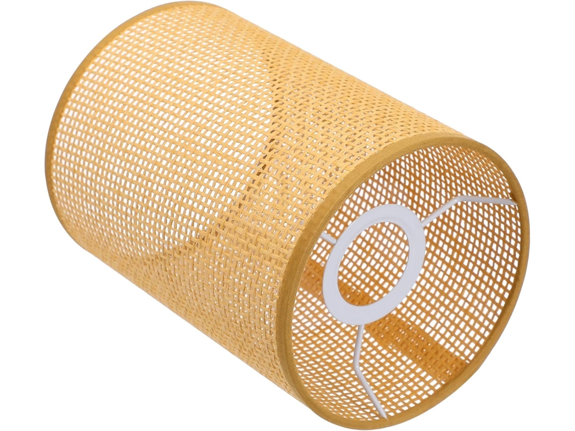 Lámpara De Mesa Rústica De Ratán E27cm Para Dormitorio