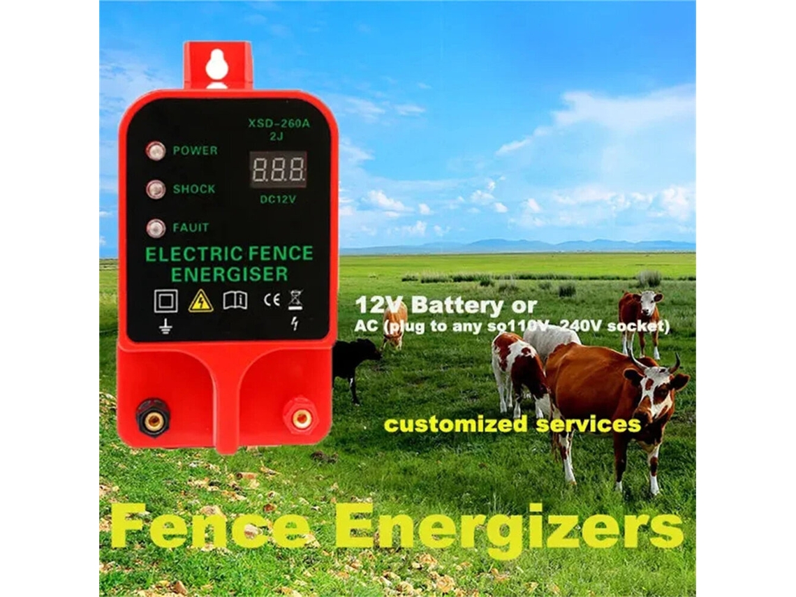 Equipo para avicultura de 10 km, panel solar portátil, cerca eléctrica, energizador, cerca metálica para jardín, accesorios para cercas
