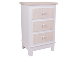Mesita de Noche WANDERLUST DECO (Madera - Blanco - 40 x 30 x 64 cm)
