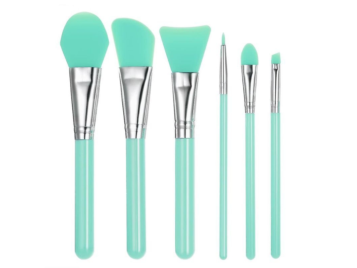 Juego De 6 Brochas De Maquillaje De Silicona Para Base, Mascarilla Facial, Sombra De Ojos Y Cejas.