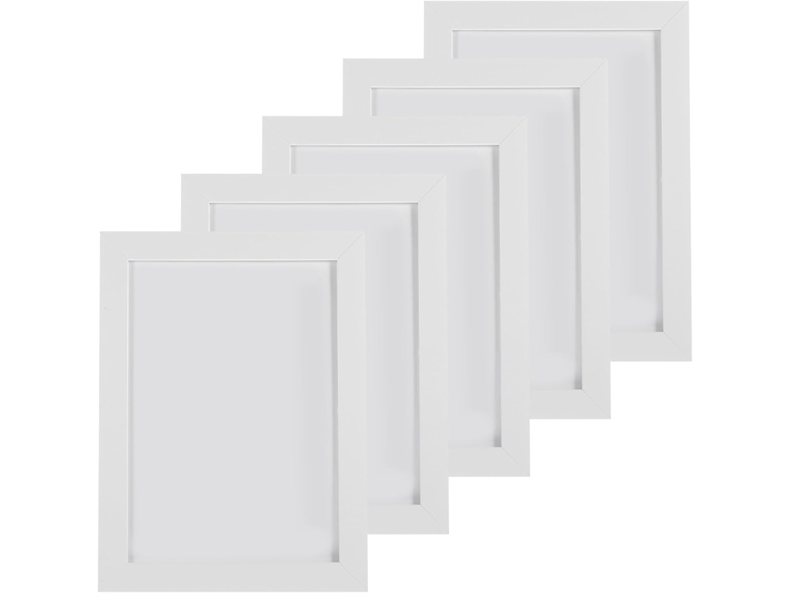 Juego De 5 Marcos De Fotos Blancos De Pvc Transparente De 5x7 Pulgadas Para Decoración De Pared Y Mesa.