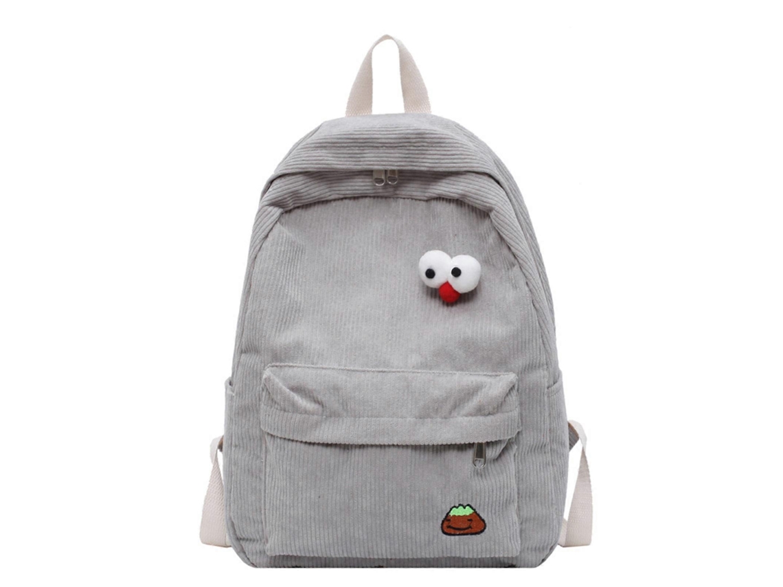 Mochila moderna de pana para estudiantes y viajeros, mochila multifuncional para uso diario, mochila escolar, gris.
